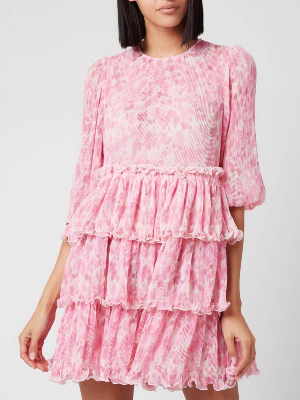 NEW Ganni Pleated Georgette Dress Sweet Lilac 34